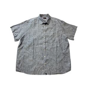 UNTUCKIt Long Sleeve shirt, size XXXLT, Blue, 100% Linen